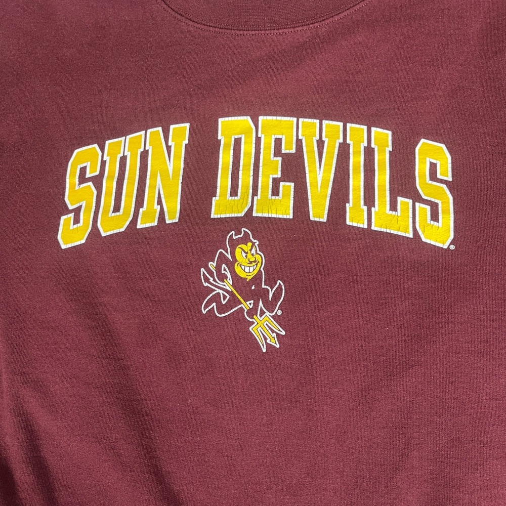 Champion Arizona State ASU Sun Devils Crewneck Sweatshirt Maroon Medium AN891 - Picture 4 of 8